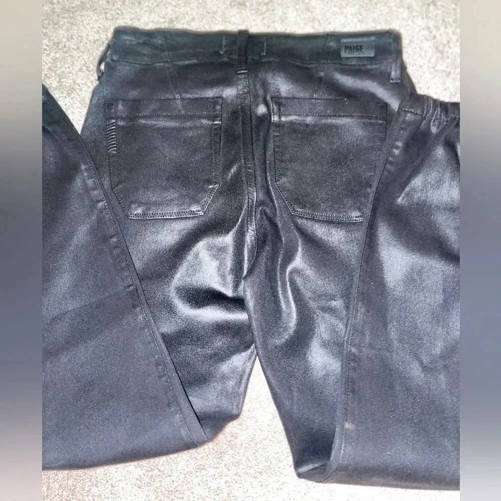PAIGE COATED MAYSLIE JOGGER BLACK FOG LUXE COATING SIZE 26 - Picture 9 of 13
